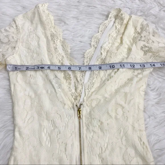 TOBI Cream Floral Lace Long Sleeve Dress - Picture 4 of 5